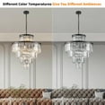 thumbnail image 6 of Resenkos 15-Light Elegant Chandelier with 5 Tiers of Crystal, Large Statement Pendant Light for Formal Living Room or Dining Room, Black, 6 of 10