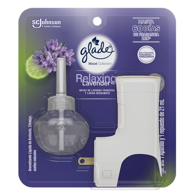 Aromatizante de ambiente Glade Mood Collection Lavanda y Bergamota Aparato + repuesto 21 ml