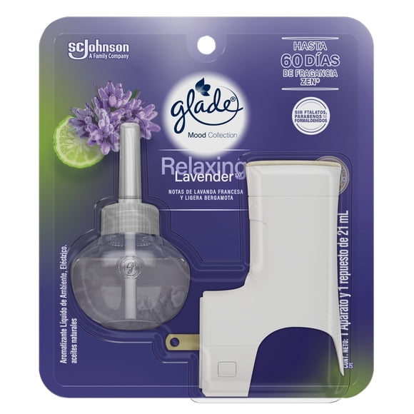 Aromatizante de ambiente Glade Mood Collection Lavanda y Bergamota Aparato + repuesto 21 ml