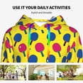 thumbnail image 4 of Kdxio Colorful Ping Pong Print Womens Oversized Hoodies Sweatshirts Hooded Pullover Tops Sweaters Casual-Small, 4 of 7