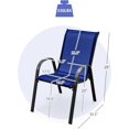 thumbnail image 3 of PRZL Patio Chairs Set of 4, Stackable Patio Dining Chairs with Armrests and Breathable Seat, Outdoor Dining Chairs Set of 4 for Patio, Yard, Deck & Backyard(Navy Blue), 3 of 10