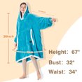 thumbnail image 4 of Catalonia Hooded Blanket for Women - Cozy Oversized Sherpa Fleece Sweatshirt Blanket with Sleeves and Huge Pockets,Gifts for Adult teen Men,BLUE, 4 of 6