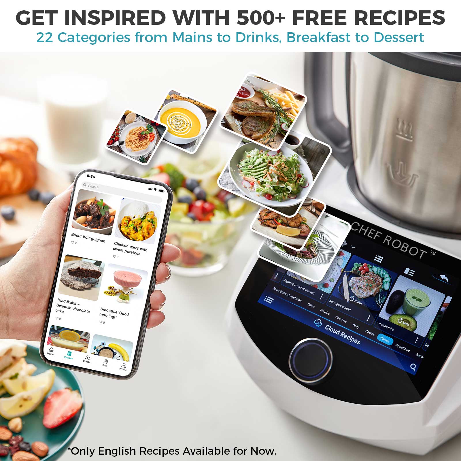 ChefRobot 3.7-Quart Smart Food Processor, Multi-Cooker for Sous Vide, Chop,  Steam, Knead and More