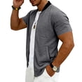 thumbnail image 6 of Full Zip T Shirts for Men Short Sleeve Summer Lightweight Cardigans with Pockets Casual Athletic Workout Shirts, 2XL, 6 of 9