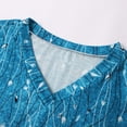 thumbnail image 6 of Shirts for Women Ruffle Floral Printed 3/4 Sleeved V-Neck Business Work Blouses Spring Summer Trendy Loose Fit Dressy Casual Tops, 6 of 8