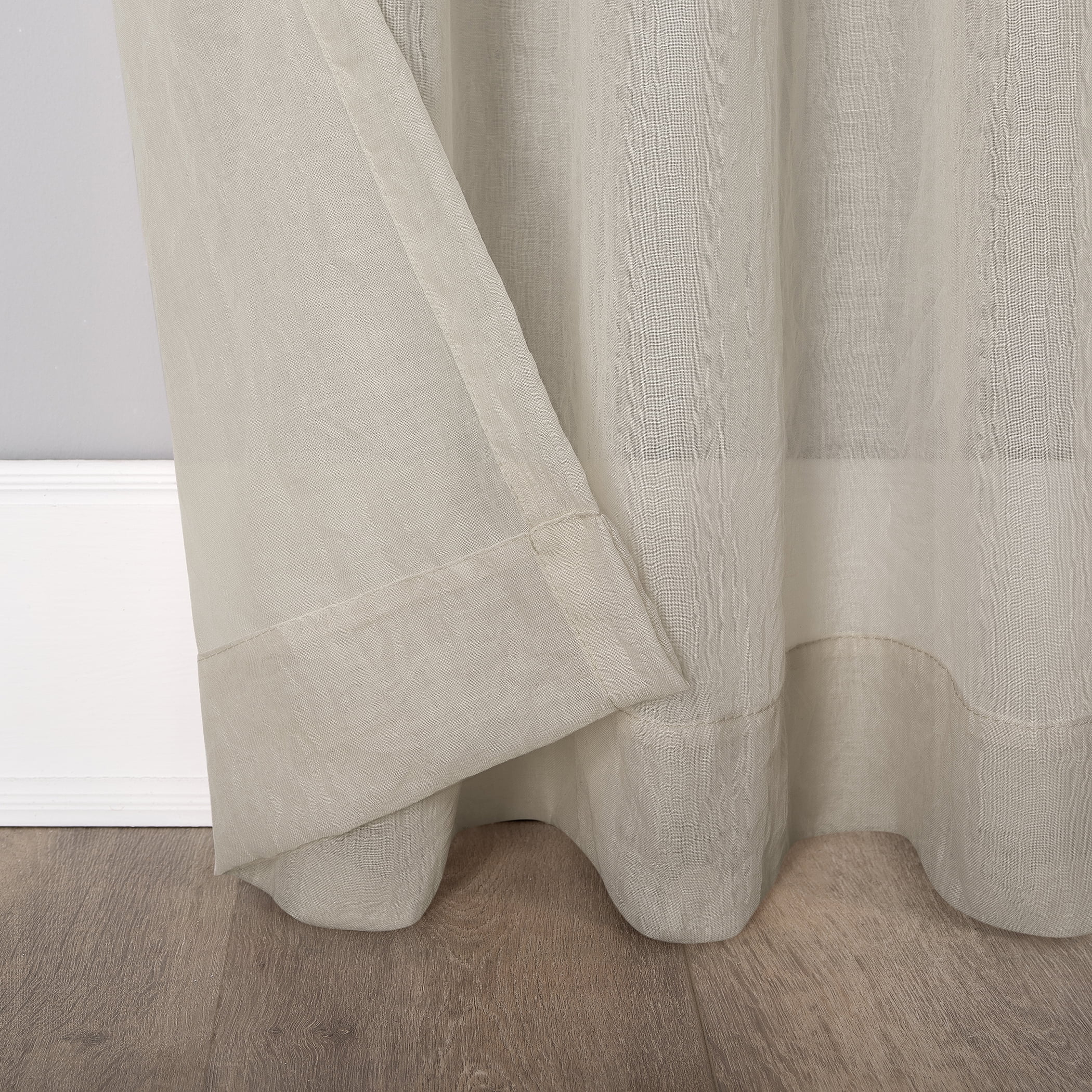 Mainstays Linen Textured Semi-Sheer Rod Pocket Curtain Panel, 50"x84", Stone