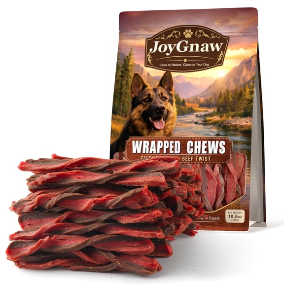 JoyGnaw Chicken, Duck & Beef Twists, Three-Meat Chewy Dog Treats for Small, Medium & Large Dogs, 11 oz