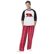 AWKWARD STYLES Matching Family Christmas Pajamas Men's Red Gingham Bear 2-Piece Pajama Set