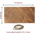 thumbnail image 2 of ELW 5-6 oz 2-2.4mm Tobacco Brown Full Grain Leather Craft Sheets Set of 2 Pieces 12"x24" Plus 36 Leather Cord Braiding String, Oil Tanned Real Cowhide for Tooling, Carving, Repair, Knife Sheaths, 2 of 8