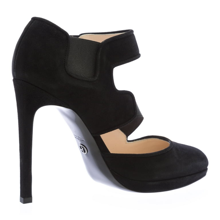 Giorgio Armani Women's Closed Toe Ankle Strap Pumps 10 Black