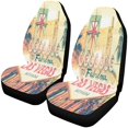 thumbnail image 1 of ABPHQTO Juego de 2 fundas de asiento de coche para la ciudad de Nueva York y la ciudad europea, protector universal para asientos delanteros de coche, apto para coche, SUV, sedán, camión, 1 of 3