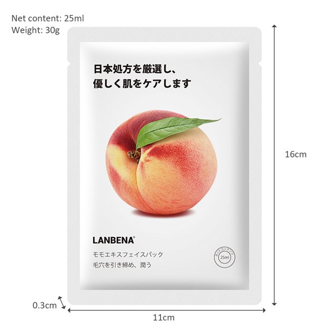 Mascarilla de esencia de extracto de fruta Control de aceite Belleza antienvejecimiento Cuidado de la piel (melocotón) Likrtyny Cuidado Belleza