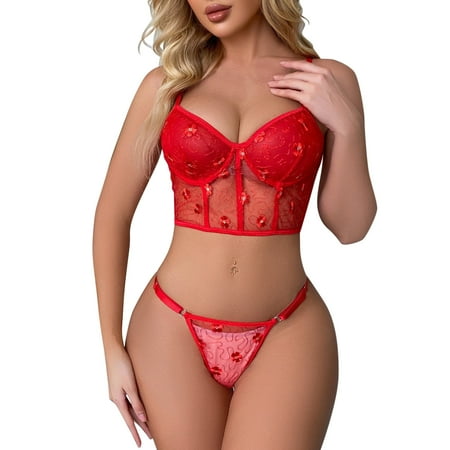 

Underwear Women High Waist Adjustable Shoulder Straps Sling Lace Split Lingerie Lingerie