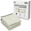 S&T INC. Dual Sided Exfoliating Washcloths, 9.9 Inch x 9.9 Inch, Grey, 3 Pack