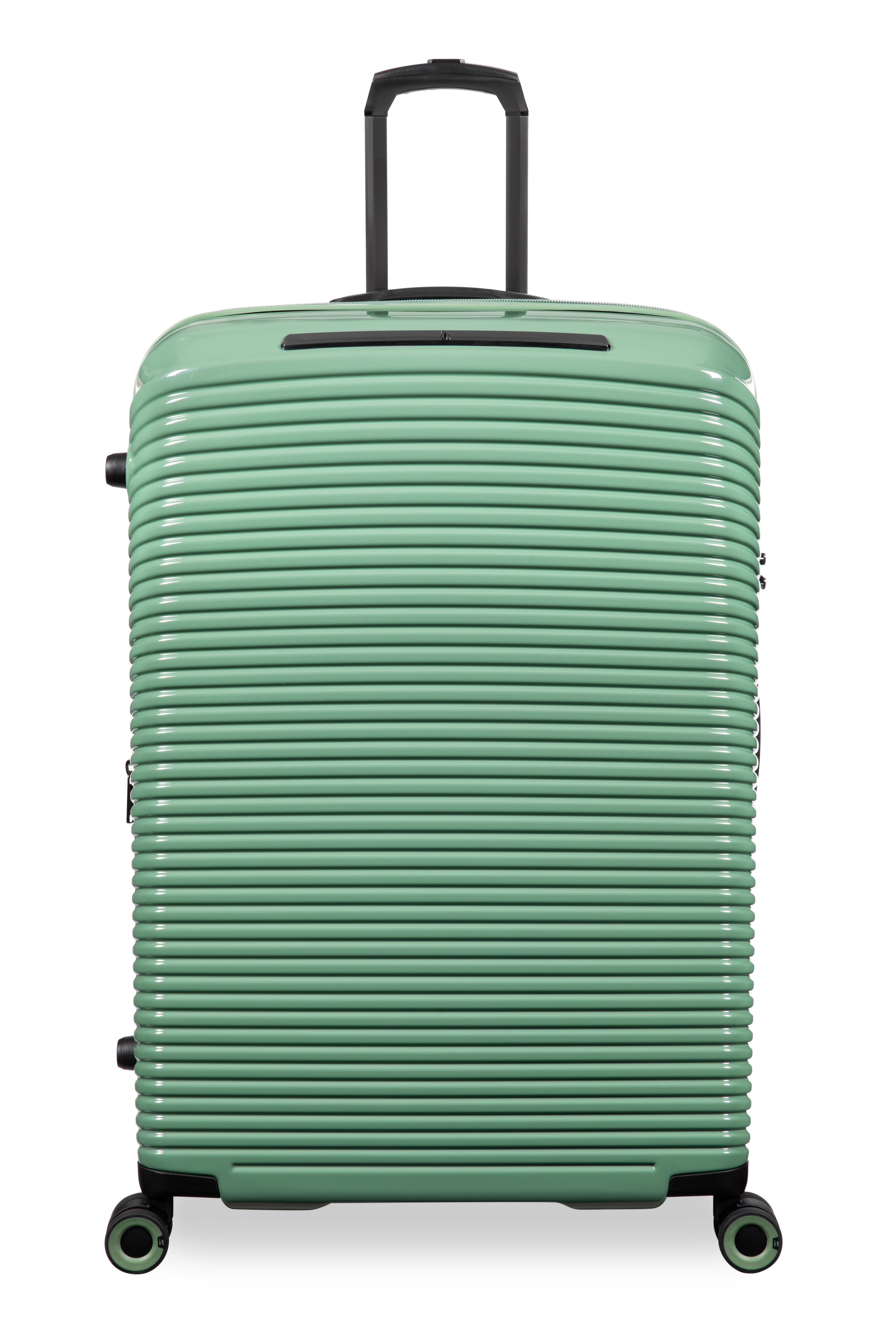 it luggage Traversed 3 Piece Hardside 8 Wheel Expandable Luggage Suitcase Spinner Set, Hedge Green