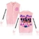 thumbnail image 2 of Moonsky K/P0p Dem 0n Hunters Fashion Women's Baseball Jacket Contrast Color Cardigan Jacket Spring and Autumn Teen Boys & Girls Baseball Uniforms Womens& Mens Baseball Jacket (Rosa M), 2 of 3