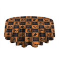 thumbnail image 5 of Halloween Patchwork Icons Pattern Round Tablecloth 60"x60",Wrinkle Wipeable Table Cloth for Kitchen Dining Room Picnic Patio Party, 5 of 6