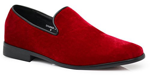 New Men Vintage Velvet Dress Shoes Tuxedos Loafers Slip On Classic Harell-5 