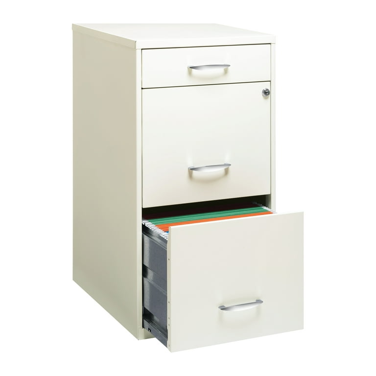 Space Solutions 3 Drawer Letter Width Vertical File Cabinet With Pencil  Drawer, White - Walmart.Com