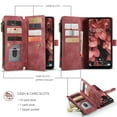 thumbnail image 3 of Dteck Wallet Case for Samsung Galaxy A13 5G ,Magnetic Retro Leather Case Flip Folio Zipper Purse with Card Holder Slot Kickstand Shockproof Phone Cover for Samsung Galaxy A13 5G 6.5-inch,Red, 3 of 6