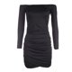 thumbnail image 3 of Vestido De Cadera Con Paquete De Fiesta Ajustado Con Pliegues Y Hombros Descubiertos Para Mujer Sexy (Negro) (M)-197113.09 Tmvgtek Mujer, 3 of 8