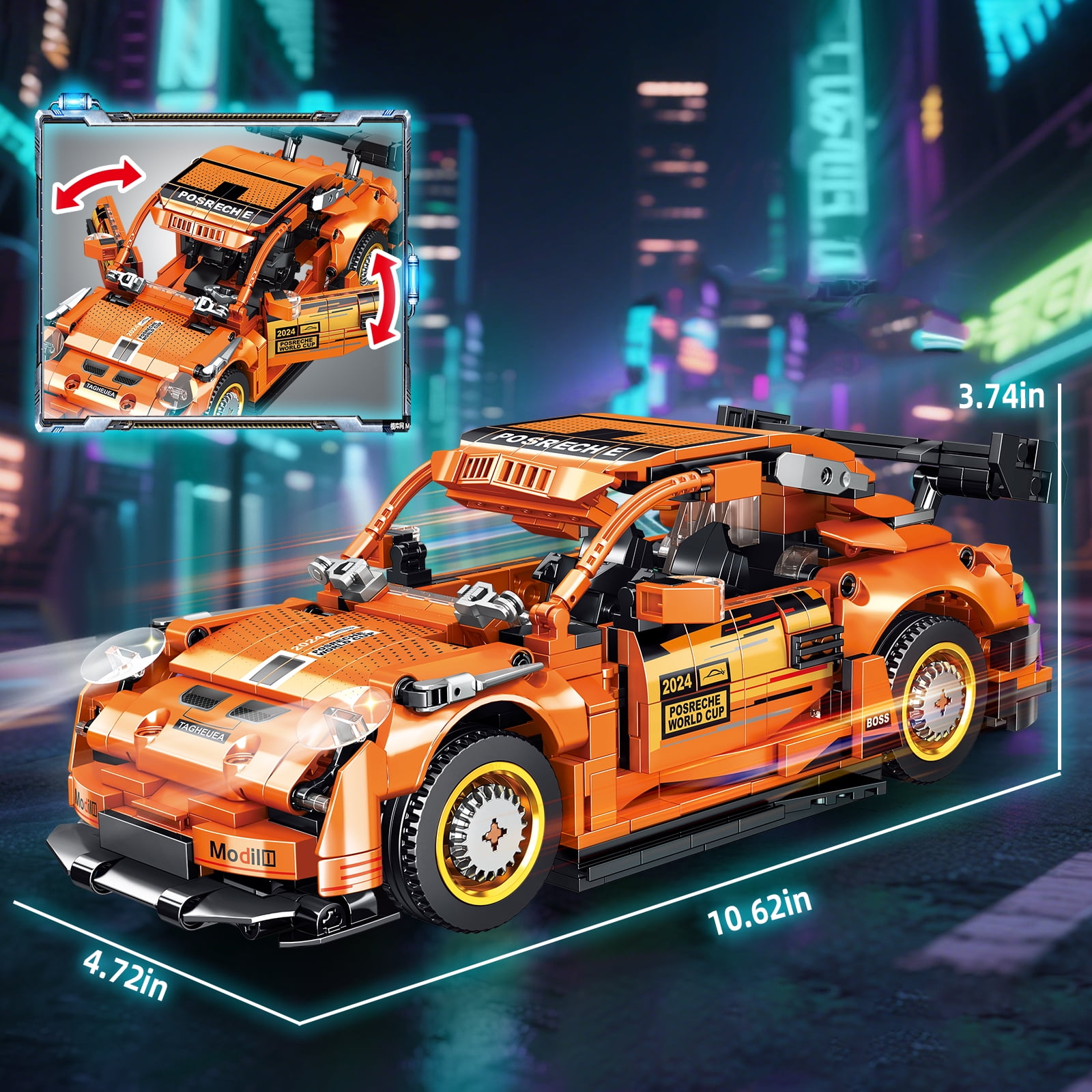 2 in 1 Transforming Mech Robot Building Toy Set, Compatible with Lego Car, 830 PCS Racing Car Building Blocks Kit for Adults, Construction Truck Vehicle Educational Gift Toy for Teens Boys 14+