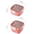 thumbnail image 4 of Sealed Salad Box Plastic Sturdy High Capacity Lunch Box For Office Pink Short, 4 of 6