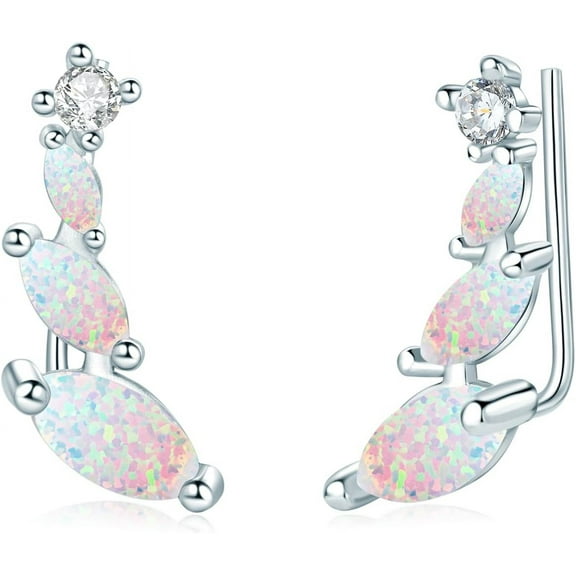Leander Crawler Opal Earrings, Sterling Silver