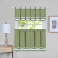 thumbnail image 1 of Dakota Window Curtain Tier Pair And Valance Set - 58X24 - Green, 1 of 2