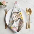 thumbnail image 2 of Gray Easter Bunny Cloth Napkins, Spring Easter Eggs Floral Wooden Washable and Reusable Dinner Napkins Set of 4, Table Napkin for Kitchen Party Birthday Wedding Hotel Housewarming 20"x20", 2 of 9