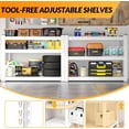 thumbnail image 4 of Metal Garage Storage Shelves Heavy Duty Shelving Unit 3 Tier White Adjustable Organizing Shelves 1500 LBS Capacity  Shelving Ideal for Garage Tote Basement Pantry Outdoor, 36”H*36”W*16”D, 4 of 15