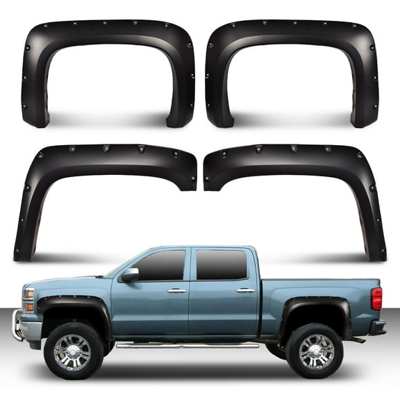 CROSSDESIGN Fender Flares Fit for Chevy Silverado 1500 2500HD/3500HD 2007-2013