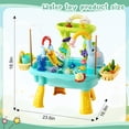 thumbnail image 5 of Lorveina Kids Sand and Water Activity Table with Electric Pump Elephant Faucet Toddler Play Kitchen Sink Food Accessories Fishing Game Ages 3 and Up, Blue, 5 of 7