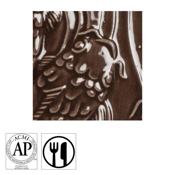 Amaco Liquid Gloss Glaze - Pint, Chocolate Brown, Translucent