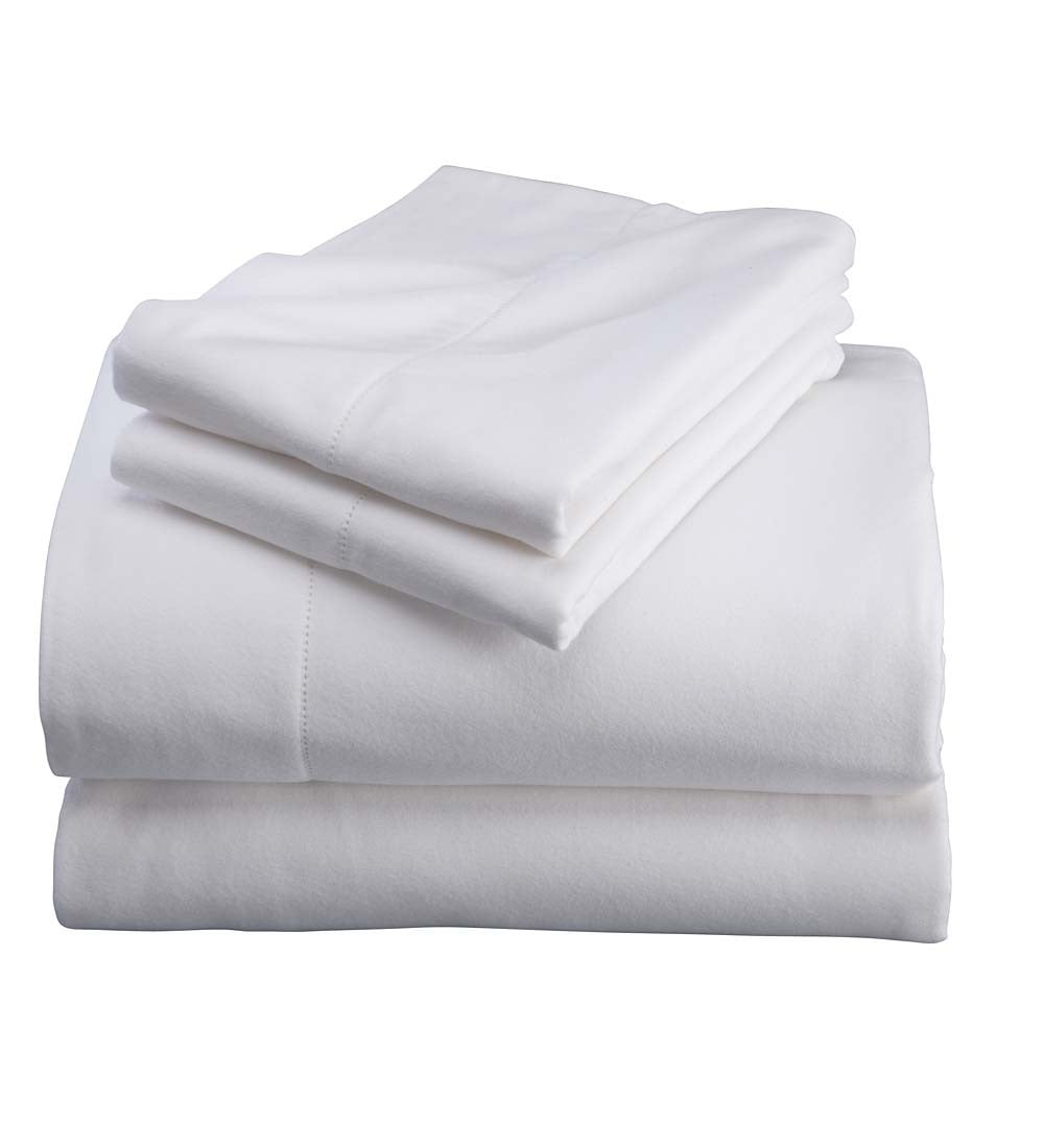 Signature Flannel Hemstitch Queen Sheet Set