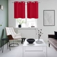 thumbnail image 4 of Pure Red Kitchen Curtains Small Short 39 Inch Length, Simple Solid Color Grommet Top Bedroom Living Room Curtains, Light Filtering Cafe Curtain Drapes 2 Panels Set 55''x39'', 4 of 9