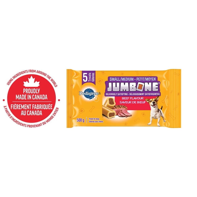 PEDIGREE Jumbone Adult Dog Treats – For Small & Medium Dogs - Beef Flavour – 2 Chews