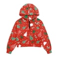 thumbnail image 4 of Xoenoiee Christmas Tree Star Print Girls Half Zip Sweatshirts Fleece Stand Collar Long Sleeve Hoodies Xmas Oversized Pullovers with Pocket, Size 7-8 Years, 4 of 7