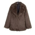 thumbnail image 7 of Hueook Faux Suede Jacket Women Womens Ladies Warm Faux Furry Long Coat Jacket Winter Solid V-neck Outerwear Coffee M, 7 of 7