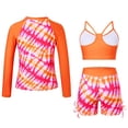 thumbnail image 3 of Lanbubble Girls Swimsuit 3-Piece Zip Long Sleeve Rash Guard Bathing Suits Bikini Boyshort Set Summer Swimwear 13-14 Years, 3 of 8