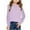 Purple, variant on Ruyang Girls Pleated Long Sleeve Shirt Ruffle Neck Preppy Blouse Y2K Kids Plain Cute Shirts Solid School Formal Tops