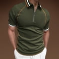 thumbnail image 2 of Polo Shirts for Men Big and Tall Men Summer Fashion Loose Lapel Zipper Short Sleeve Top T Shirt, 2 of 4