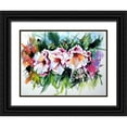 thumbnail image 1 of Kovacs, Anna Brigite 18x15 Black Ornate Wood Framed with Double Matting Museum Art Print Titled - Flowers in the Garden, 1 of 4