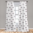 thumbnail image 4 of Ambesonne Valentine Curtains, Couples and Hearts Art, Pair of 28"x63", Charcoal Grey Soft Pink, 4 of 4