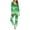 Green, variant on Tnhcen 2-Piece Christmas Snowflake Print Pajamas for Women Warm Soft V-Neck Casual Long Sleeve Top Pants Pjs Set Lounge Nightwear Homewear S-3XL