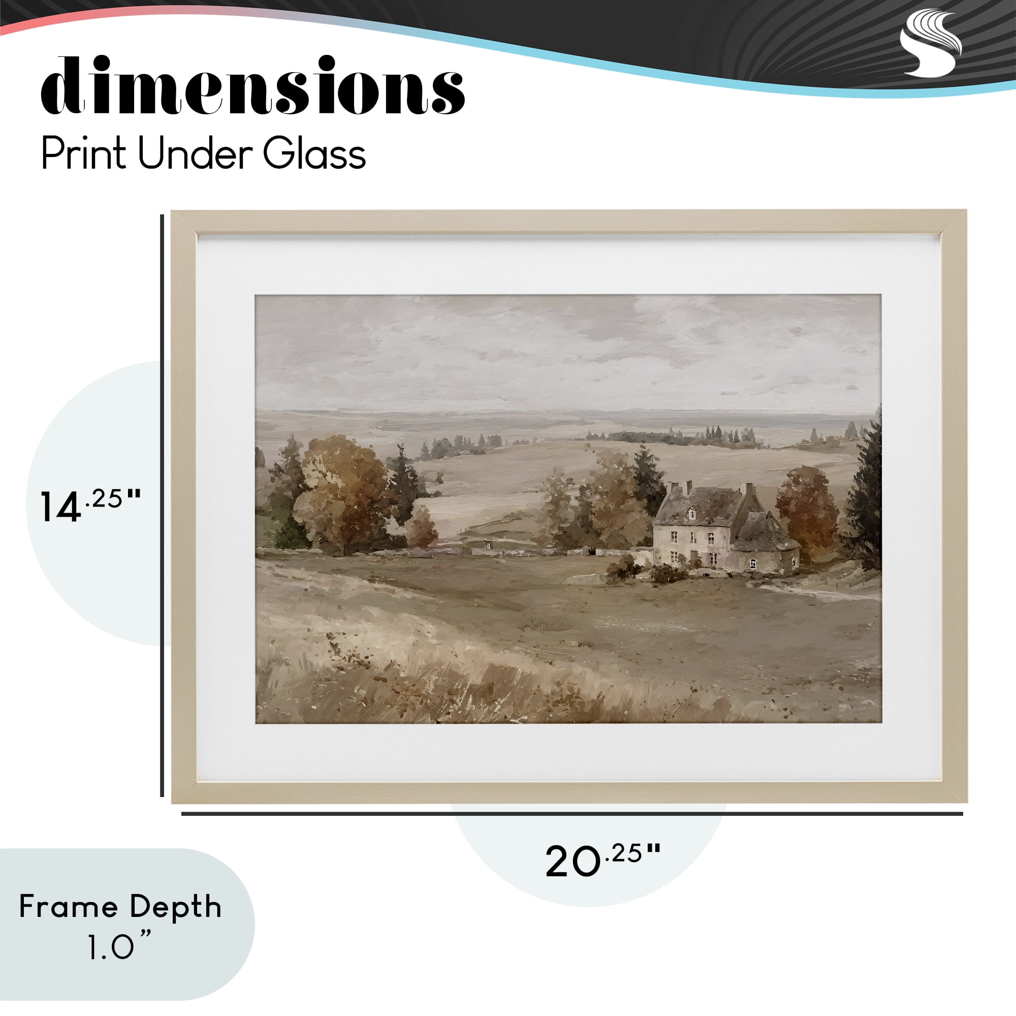 Stupell Industries Quaint Cottage in Countryside Birch Framed Print Under Glass, design by Jacky Ngan