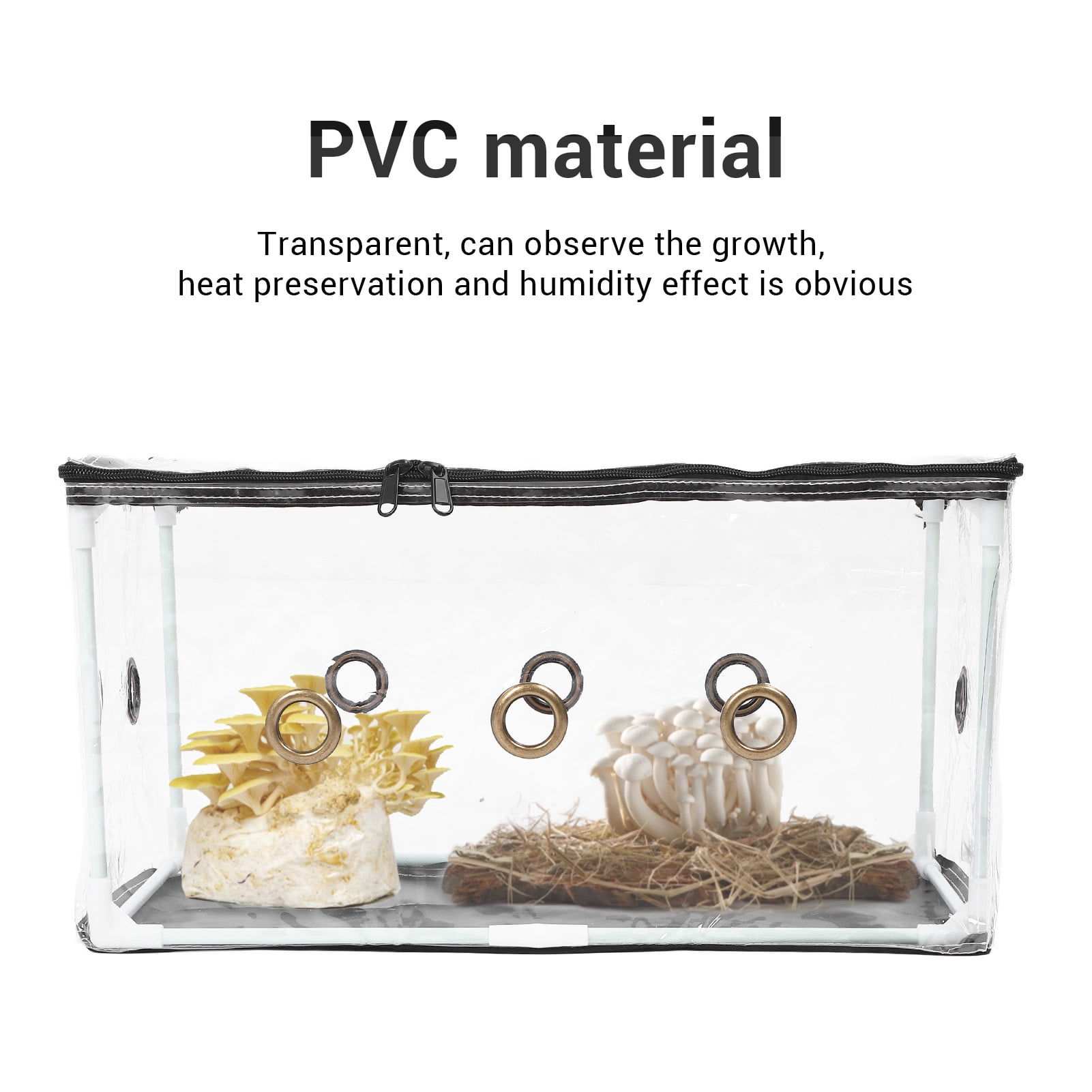 YAHHU Still Air Box Mushroom Mycology Fume Hood Propagation Station PVC Clear Mushroom Grow Tent Kit Planting Bag Set for Home Scientists and Plant Enthusiasts (11.81 inches / 30 cm)