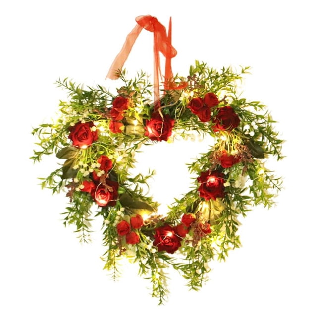 Yuarrent Puerta de rosas Seda Durabilidad maravillosa Buen efecto decorativo de San Valentín Puerta de Navidad Kits de decoración para fiestas