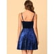 thumbnail image 5 of Mini Vestido De Fiesta De Terciopelo Con Tirantes Finos Y Cuello En V Para Mujer Azul real M, 5 of 6