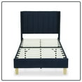 thumbnail image 3 of Tslinn Low Profile Upholstered Platform Bed,Twin Beds With Dark-Blue(Linen), 3 of 5